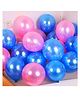 Zyozi Blue Pink Metallic Balloons with Ribbon for Birthday Party Decorations - Pack of 32