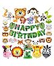 Zyozi Jungle Safari Birthday Decorations Combo Multicolor - Pack of 22