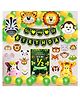 Zyozi Jungle Safari Half Birthday Decorations Combo  Multicolor - Pack of 51