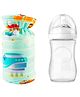 Mittenbooty Baby Broad Neck Bottle Cover for  feeding Bottle upto 150ml Ship Print Green