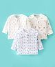 Doreme Single Jersey Full Sleeves Set Of Vests Parachute Giraffe & Dinosaur Print Pack Of 3 - Offwhite