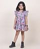 Jilmil Girl's Micky Purple Cotton Dress - Multi-Color