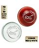 KARBD Cricket Leather Ball 4 Piece 40 to 50 Overs Pack of 2- Yorker Red & White