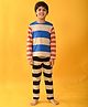Anthrilo Full Sleeves Rugby Striped Coordinating Pyjama Set - Multi Color