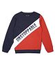 Plum Tree Full Sleeves Unstoppable Text  Printed Colour Block Pullover Sweatshirt - Navy Blue
