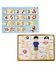 TodFod Wooden 3 in 1 English Number & Body Parts Puzzle 30 Pieces - Multicolour