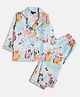 Bella Moda Full Sleeves Seamless Dogs & Envelopes  Printed Coordinating Night Suit - Sky Blue