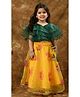Bella Moda Half Sleeves Flounce Layered Choli And Flower Printed Lehenga  Sets - Yellow