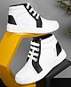 Stefens Solid Colour Blocked Sneakers Shoes - White & Black