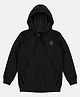 Kiddopanti Full Sleeves Solid Zipper  Hooded Sweatshirt - Jet Black