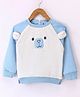 Little Kangaroos Full Sleeves Bear Detailing Sweatshirt - Sky Blue