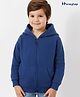 Honeyhap Premium 100% Cotton Looper Bio Finish Solid Oversize Lightwieght Full Sleeves Hooded Sweat Jacket with Bio Finish- Navy Blue