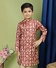 Tabard Cotton Full Sleeves Seamless Abstract Design Printed Kurta - Red