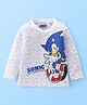 Babyhug Cotton Knit Full Sleeves T-Shirt with Sonic Graphics Print & Foil Detailing - White
