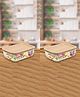 Usha Shriram Borosilicate Food Container Bamboo Lid Pack of 2 - Beige