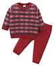 Babyhug Knitted Full Sleeves Sweater With Floral Print - Red Babyhug Knitted Full Sleeves Sweater With Floral Print - Red