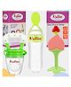 Kritiu Baby Feeding Combo Pack Of 3 Food Feeder Fruit Feeder & Stand Teether - Multicolor