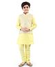 Tricute Full Sleeves Solid Kurta & Churidar With Seamless Moroccan Designed Jacket - Yellow