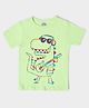 Mi Arcus 100% Half Sleeves Dinosaur With Sunglasses Printed Summer  Wear Tee - Parrot Green