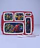 Servewell Spiderman Theme 5 Section Rectangular Plate with Fork & Spoon -  (Color and design may vary)