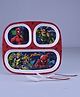 Servewell Rectangular 3 Partition Plate with Spoon and Fork Spiderman Theme -  (Color and design may vary)