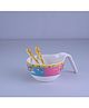 Servewell Minions Theme Maggie Bowl With Handle And Spoon Fork - Multicolour