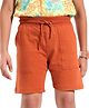 Ollington St. 100% Cotton Knit Knee Length Solid Color Shorts - Burnt Orange