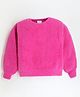 Cherry Crumble By Nitt Hyman Puff Full Sleeves Fur Embellished Solid   Sweater - Hot Pink