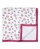 My Milestones Muslin Blanket 6 Layered (Size 43x43 Inches) Carnival Print - Rose Pink