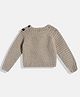MayRa Knits Full Sleeves Self Designed Woollen Hand Knitted Sweater - Brown