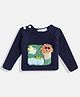 MayRa Knits  Full Sleeves Birds & Lion Designed Woollen Hand Knitted Sweater - Blue