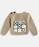 MayRa Knits  Full Sleeves Tic Tac Toe Game Designed Woollen Hand Knitted Sweater -  Brown