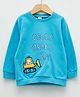 LC Waikiki Full Sleeves Placement Text Printed & Vehicle Embroidered Sweatshirt - Blue