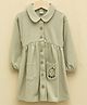 LC Waikiki Full Sleeves Placement Embroidered Button Down Collared Dress - Dull Green