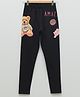 LC Waikiki Cotton Elastane Teddy Bear Placement Printed Leggings - Black