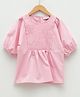 LC Waikiki Three Fourth Sleeves Placement Smocked Detailed Top - Pink