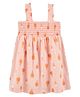 Carter's Sleeveless Frock With Ice Cream Print & Smocking Detailing - Pink