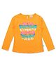 JusCubs Full Sleeves Butterfly & Free Text Printed Top - Orange