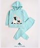 Cherry Crumble By Nitt Hyman Full Sleeves Hunny Bunny Design Detailed Hooded Night Suit - Mint Blue