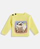 MayRa Knits Full Sleeves Animal Designed Woollen Hand Knitted Sweater - Yellow