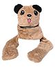 Kid-O-World Dog Face Detailed Cap With Attached  Muffler - Brown-  Diameter 50 Cms