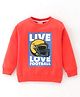 Lazy Bones Cotton Looper Full Sleeves T-Shirt Text Print- Orange