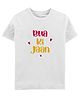 Zeezeezoo Half Sleeves Bua Ki Jaan  Text Printed Tee - White