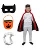 Kaku Fancy Dress Halloween Theme Dracula Costume Set  - Black And Red