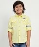 PURPLE UNITED KIDS Full Sleeves Placement Star Patch Embroidered  Shirt -  Light Yellow