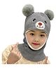 MOMISY Accessories Winter Soft Woolen Monkey Cap with Velvet Lining Pack of 1 Bear Grey)