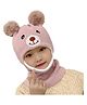 MOMISY Accessories Winter Soft Woolen Monkey Cap with Velvet Lining Pack of 1 Bear Pink