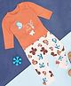 Pantaloons Baby Full Sleeves Butterfly Printed  Top And Pant  - Rust Orange
