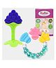 Kritiu Silicone Combo Of Stand Teether & Rattle Handle Teethers - Multicolor