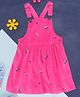 Pantaloons Junior Sleeveless Floral Emboridered Dungaree Dress - Pink